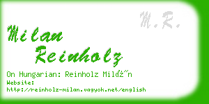 milan reinholz business card